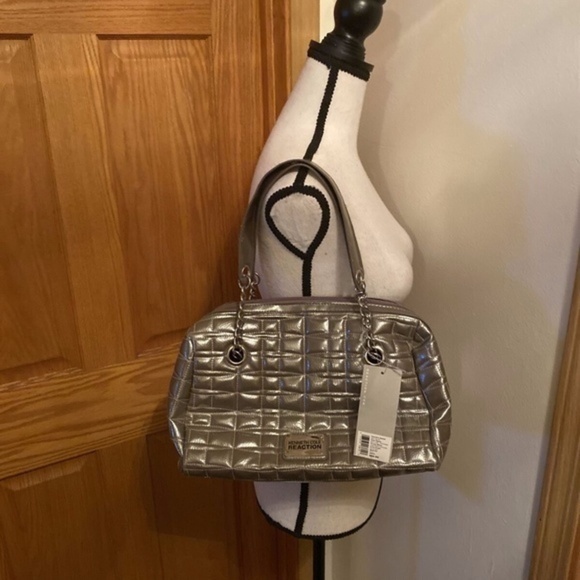 Kenneth Cole Reaction "Contessa" NWT Gray Satchel w/Chains - Picture 1 of 8